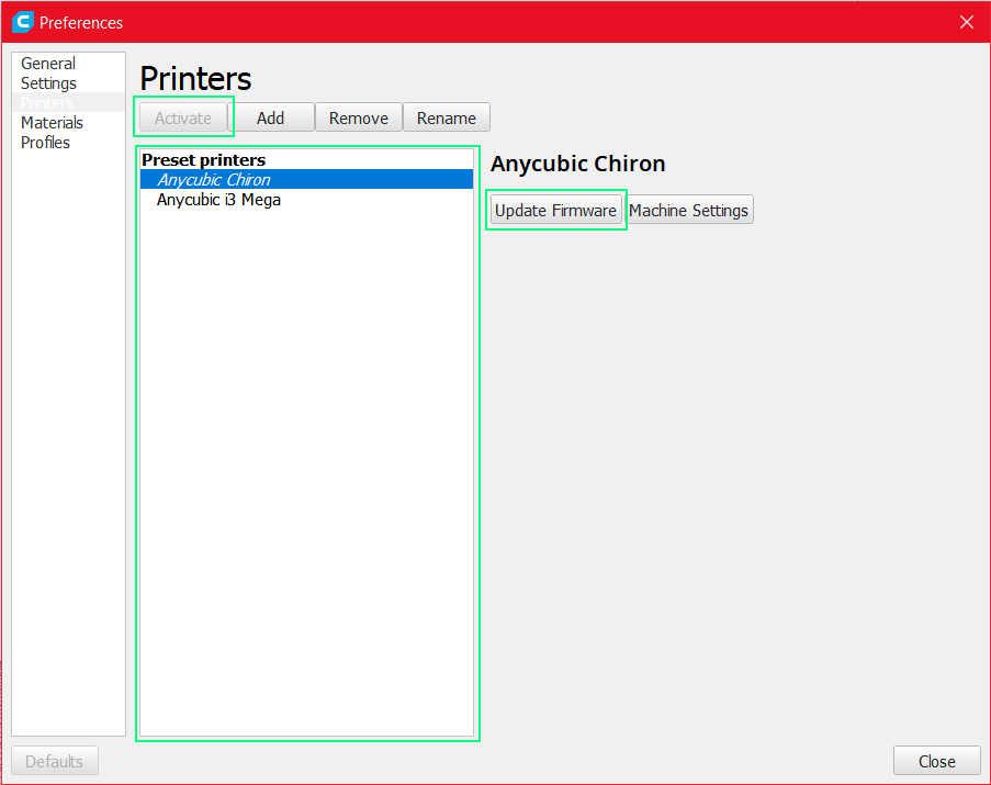 Base de conocimiento FDM → Usando la impresora → Actualización del firmware – Anycubic