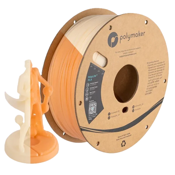 PolyLite PLA UV Natural a Anaranjado 1.75mm 1Kg