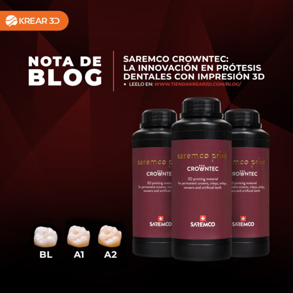 Resinas Saremco CROWNTEC: La Innovación en Prótesis Dentales con Impresión 3D