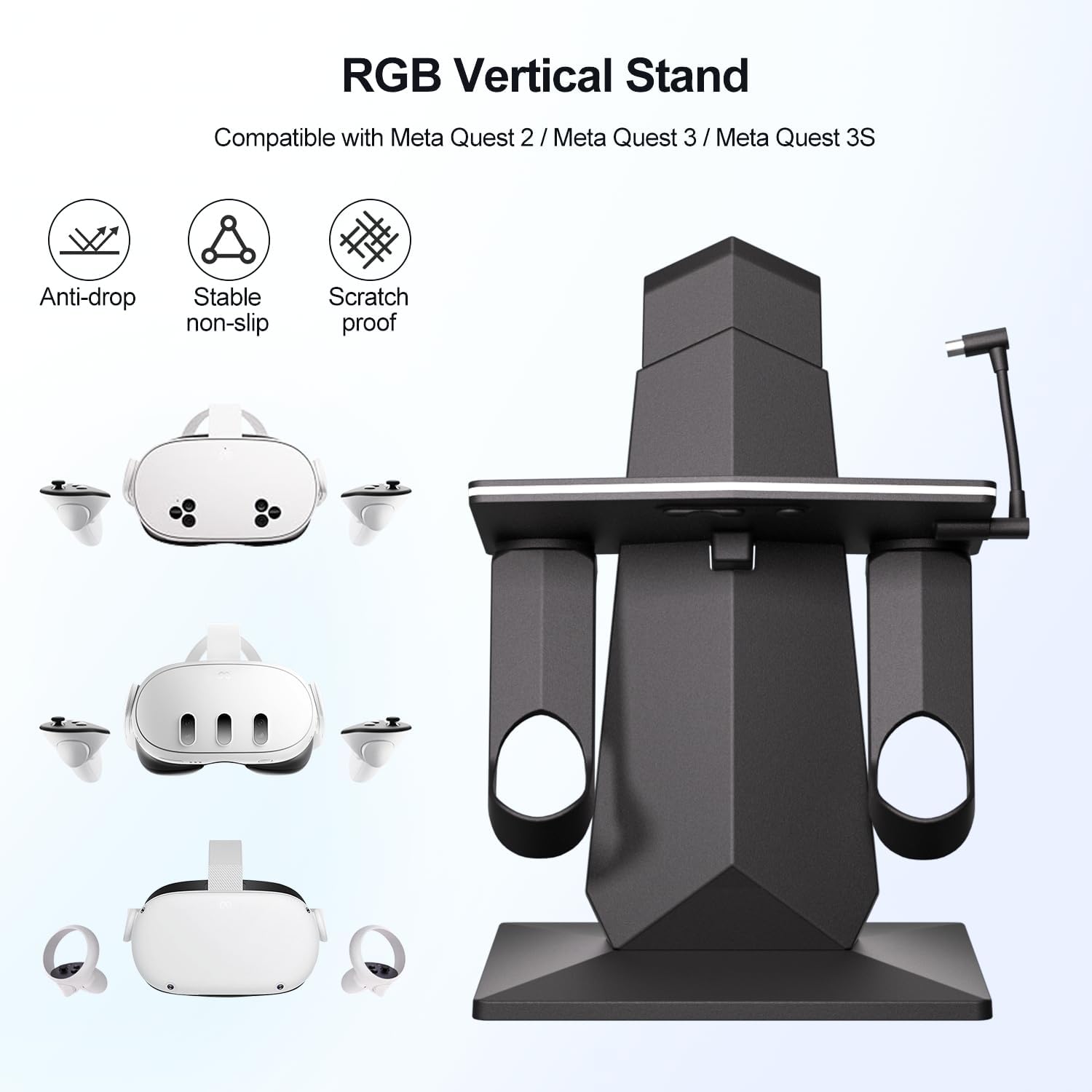 Base de Carga Vertical RGB para Quest 33S1 Base de Carga Vertical RGB para Quest 33S1