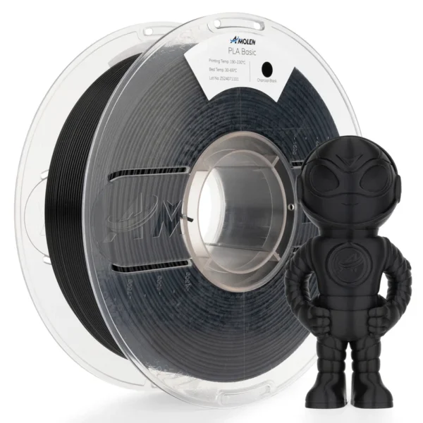 Amolen PLA Básico Alta Velocidad Negro Carbón 1.75mm 1Kg
