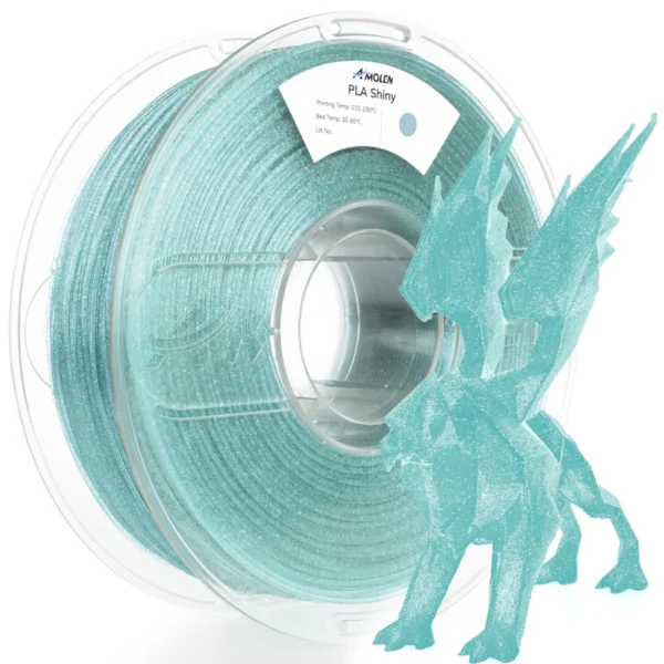 Amolen PLA Brillante Escarchado Azul Cielo 1.75mm 1Kg