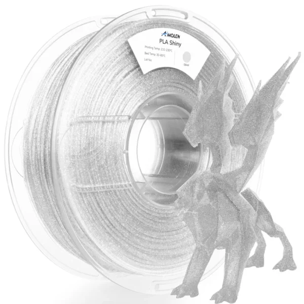 Amolen PLA Brillante Escarchado Plata 1.75mm 1Kg