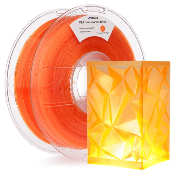 Amolen PLA Cristal Transparente Anaranjado 1.75mm 1Kg