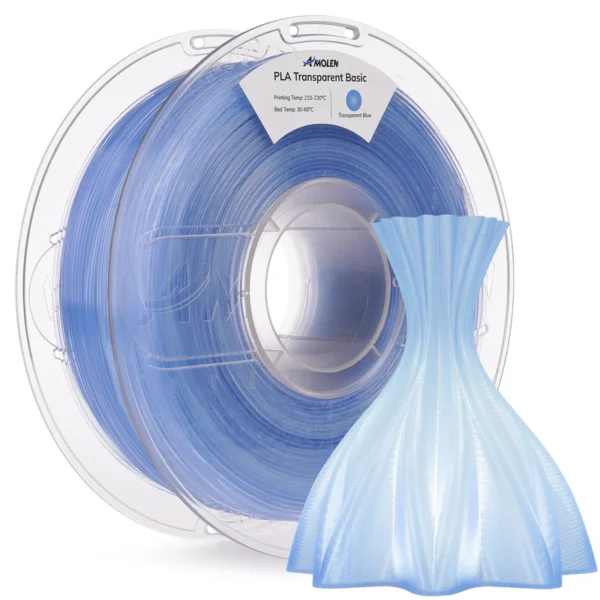 Amolen PLA Cristal Transparente Azul 1.75mm 1Kg