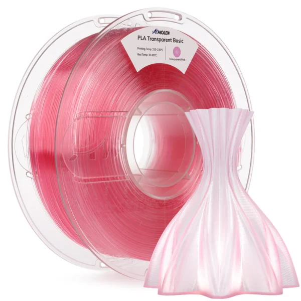 Amolen PLA Cristal Transparente Rosa 1.75mm 1Kg