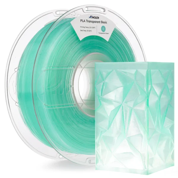 Amolen PLA Cristal Transparente Verde 1.75mm 1Kg