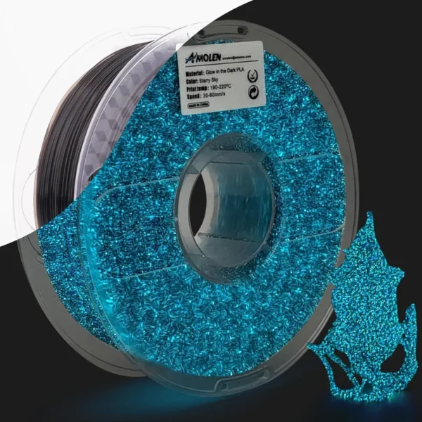 Amolen PLA Fosforescente Azul Cielo Estrellado 1.75mm 1Kg