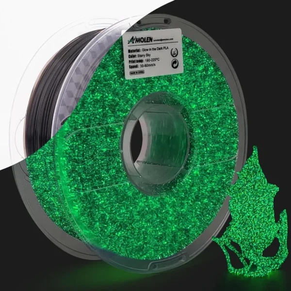 Amolen PLA Fosforescente Verde Cielo Estrellado 1.75mm 1Kg