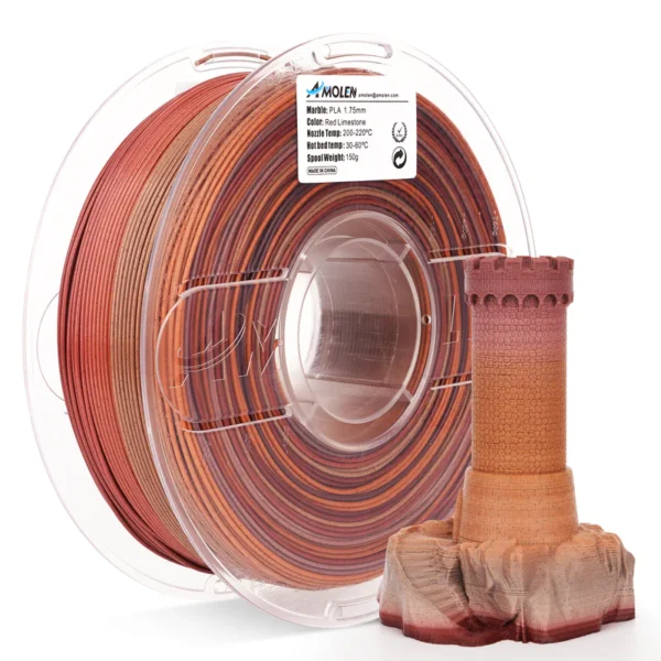 Amolen PLA Mármol Piedra Caliza Roja 1.75mm 1Kg