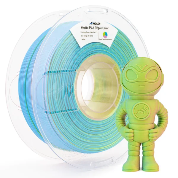 Amolen PLA Mate Tricolor Rosa Cian Verde Lima 1.75mm 1Kg