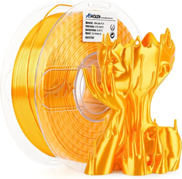 Amolen PLA Sedoso Básico Oro 1.75mm 1Kg