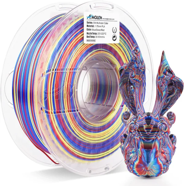Amolen PLA Sedoso S-Series Azul Rojo Amarillo Verde 1.75mm 1Kg