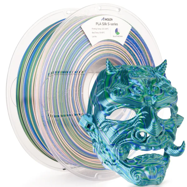 Amolen PLA Sedoso S-Series Azul Rosa Verde 1.75mm 1Kg