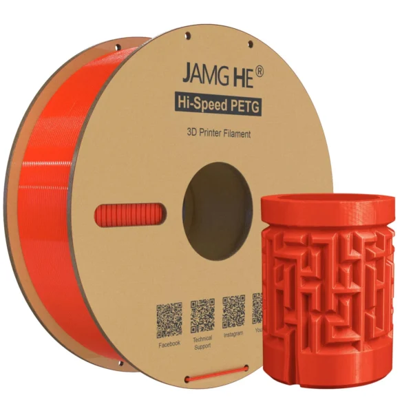 Jamg He Hi-Speed PETG Rojo Tráfico 1.75mm 1Kg