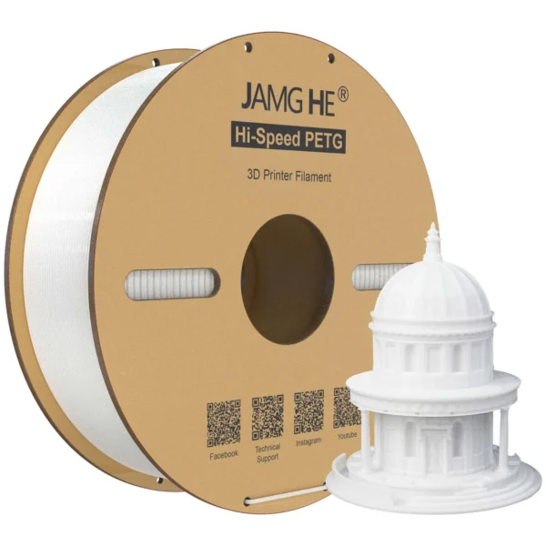 Jamg He PETG Alta Velocidad Blanco Opaco 1.75mm 1Kg