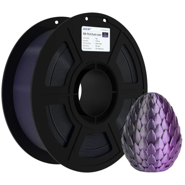 Jamg He PLA Sedoso Dual Negro y Morado 1.75mm 1Kg