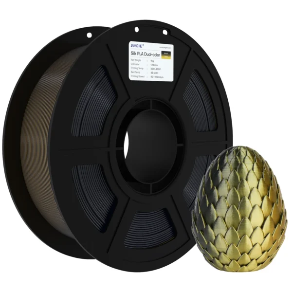 Jamg He PLA Sedoso Dual Negro y Oro 1.75mm 1Kg_x1