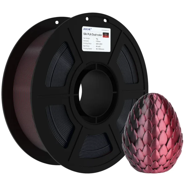 Jamg He PLA Sedoso Dual Negro y Rojo 1.75mm 1Kg