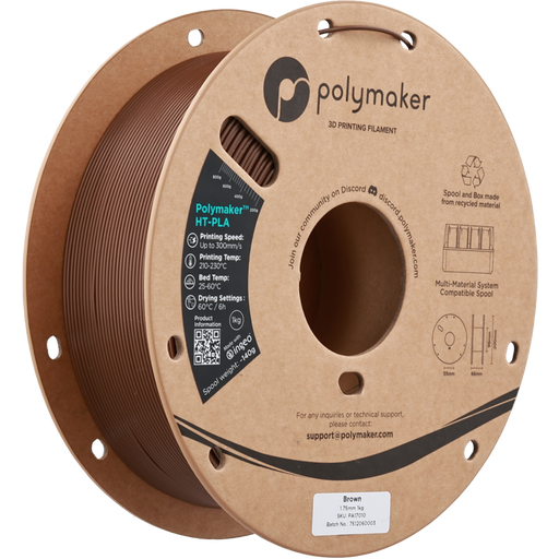 Polymaker HT-PLA Marrón 1.75 mm 1Kg Polymaker HT-PLA Marrón 1.75 mm 1Kg