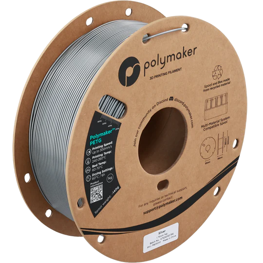 Polymaker PETG Plata 1.75mm 1Kg Polymaker PETG Plata 1.75mm 1Kg