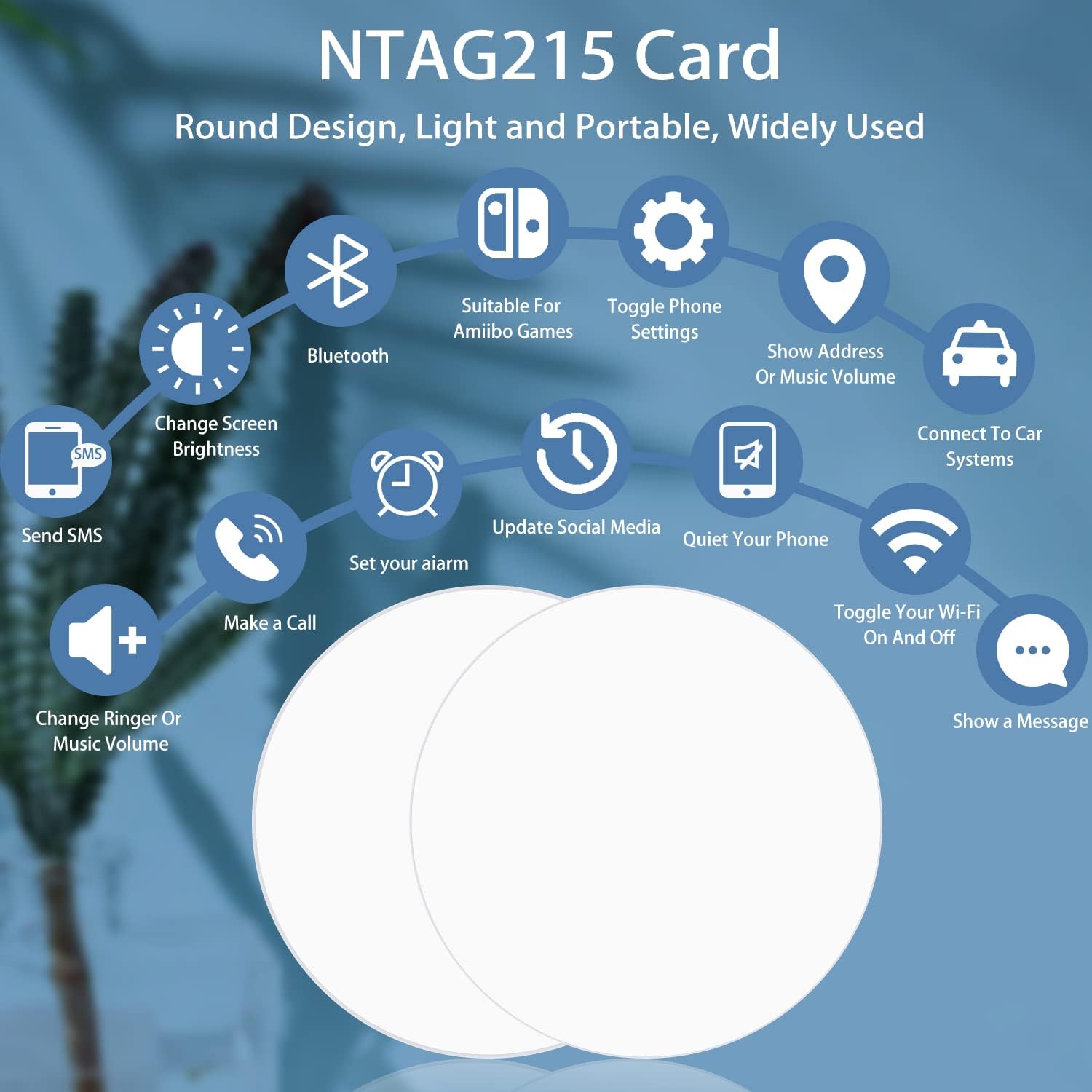 Etiquetas NFC NTAG215 Adhesivas x10 Etiquetas NFC NTAG215 Adhesivas x10