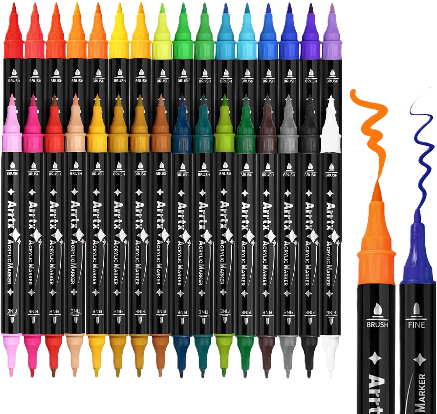 Marcadores Acrílicos de Doble Punta para Impresión 3D Krear 3D 32 Colores