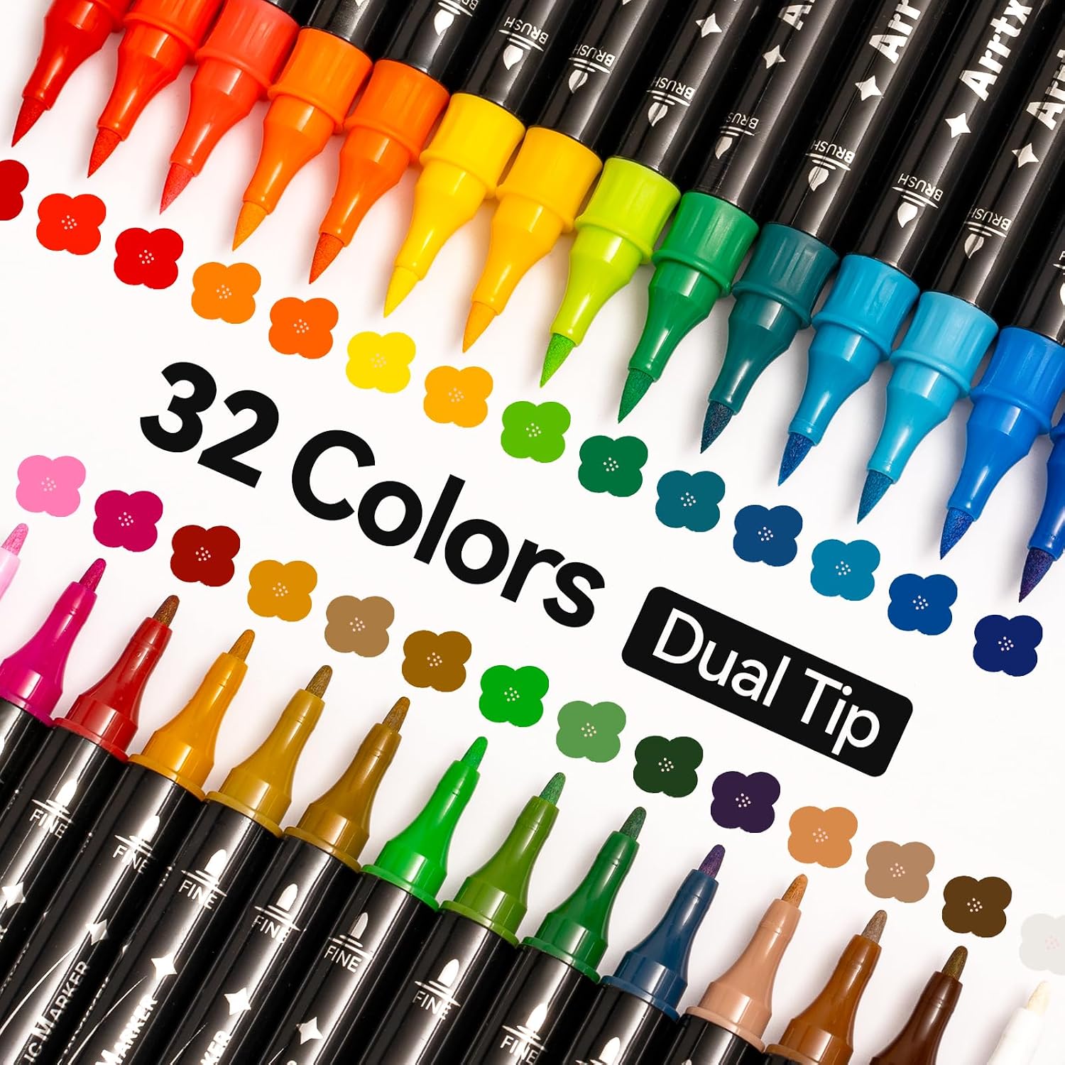 Marcadores Acrílicos de Doble Punta para Impresión 3D Krear 3D 32 Colores