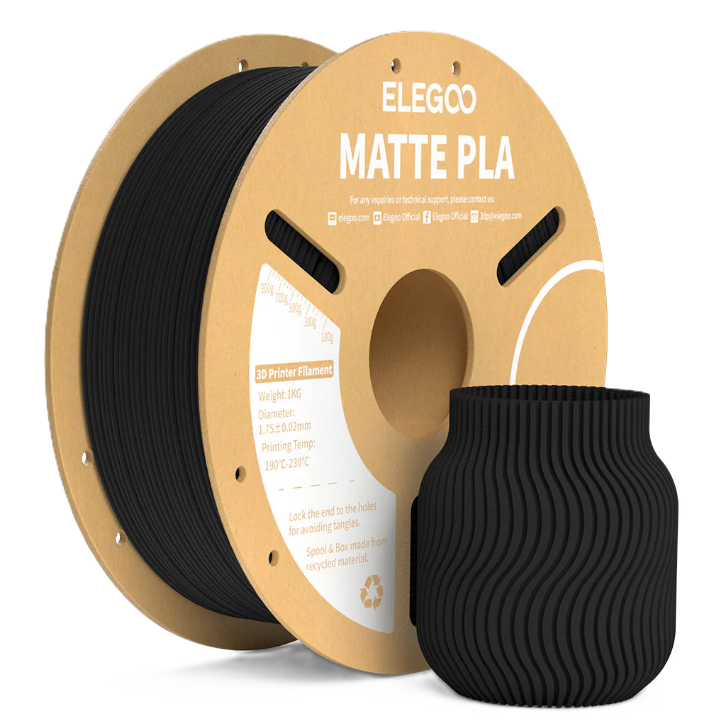 Elegoo PLA Mate Negro 1.75mm 1Kg Elegoo PLA Mate Negro 1.75mm 1Kg