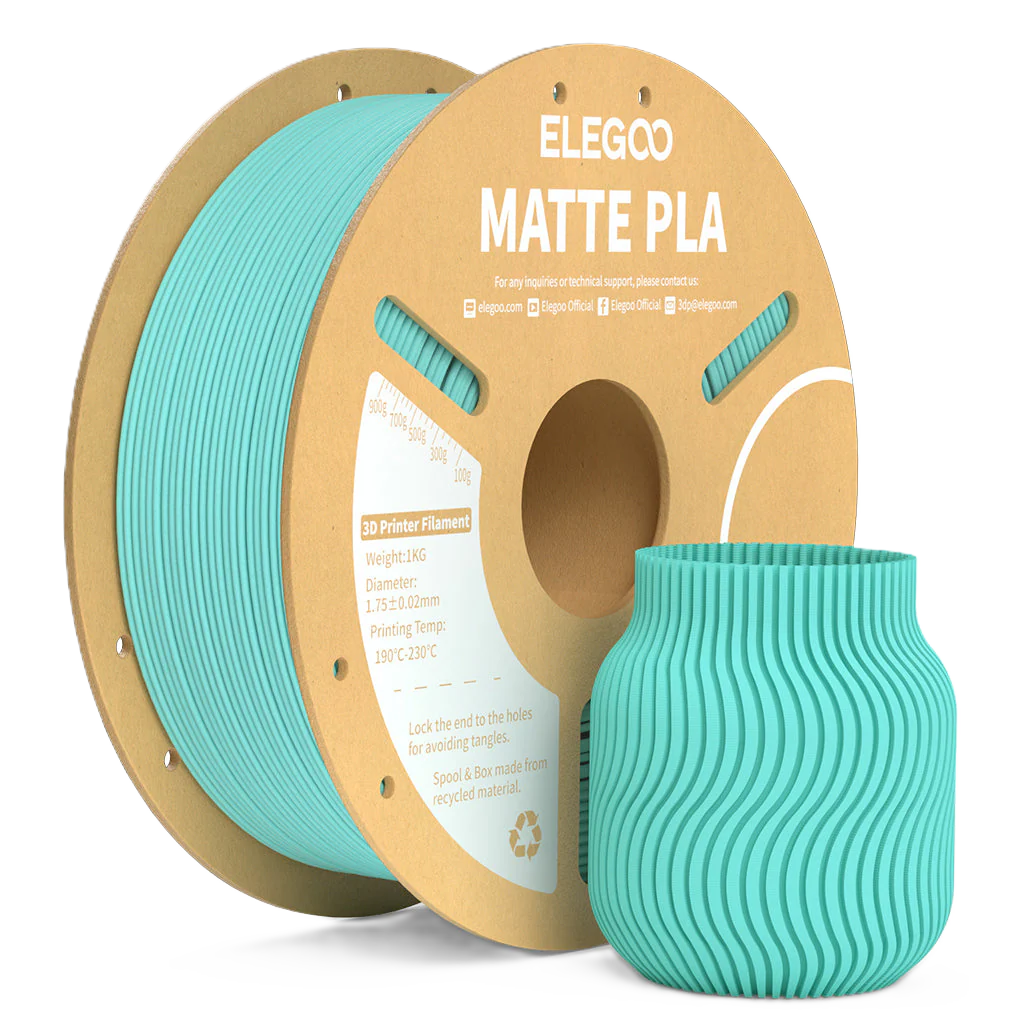 Elegoo PLA Mate Verde Azulado 1.75mm 1Kg Elegoo PLA Mate Verde Azulado 1.75mm 1Kg