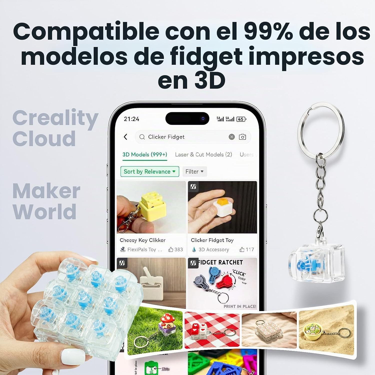Kit Clickers Mecánicos Krear 3D | Ideal para Fidgets 3D Kit Clickers Mecánicos Krear 3D | Ideal para Fidgets 3D