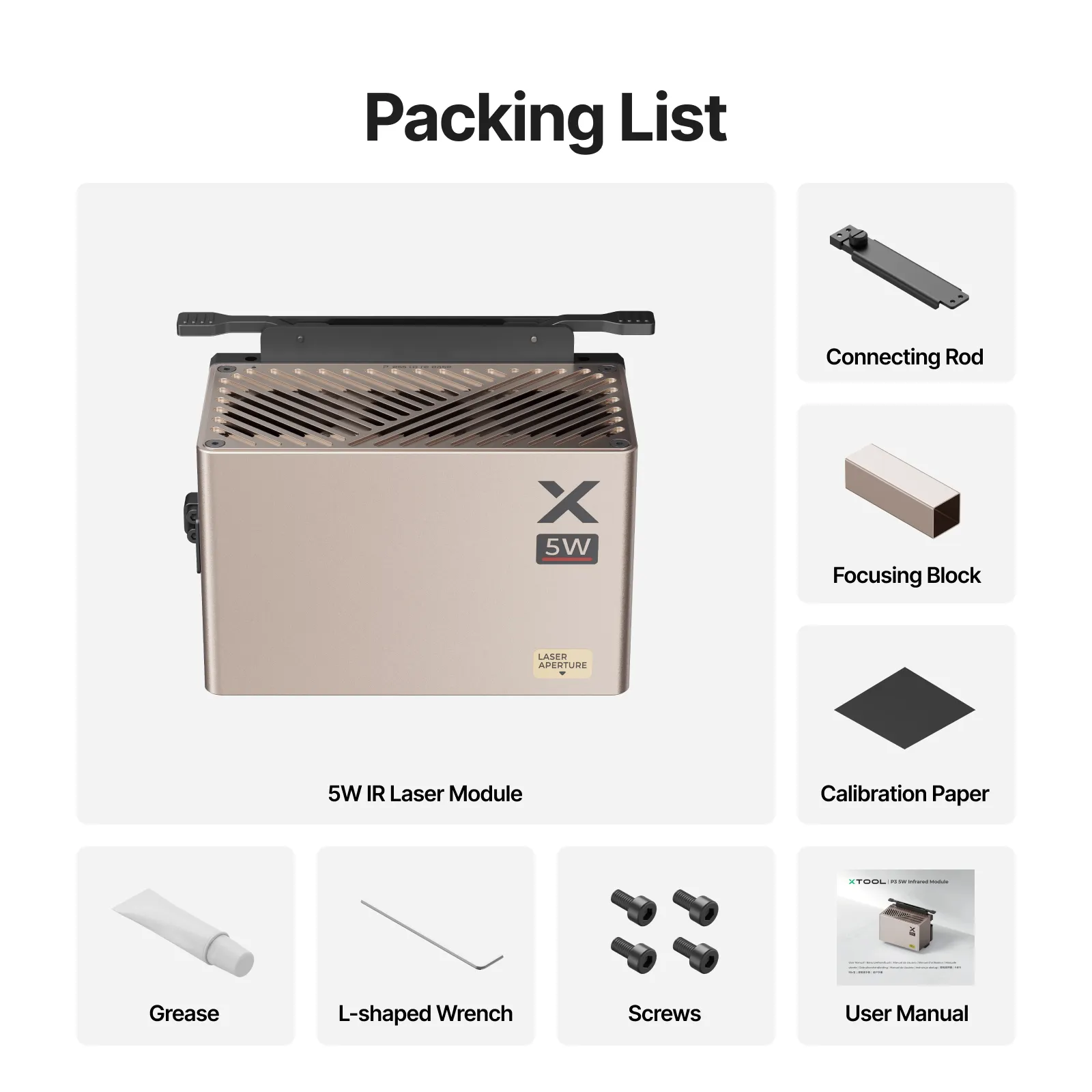 xTool P3 Módulo Láser IR 5W | Grabado Preciso en Metal xTool P3 Módulo Láser IR 5W | Grabado Preciso en Metal